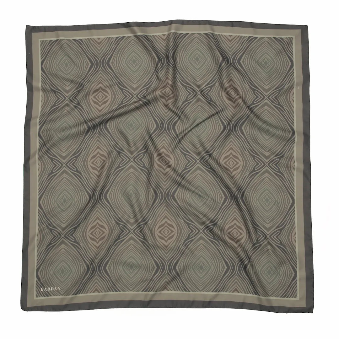 Desenli Twill Eşarp Carleen - Duman