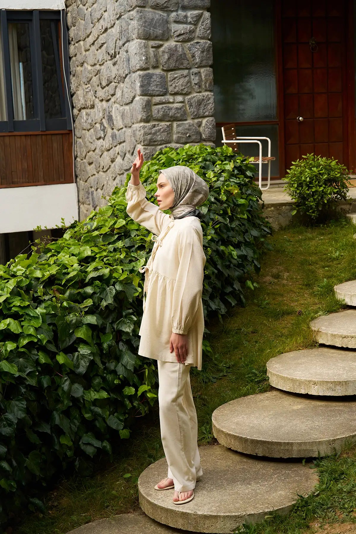 Aster Desenli Çağla Eşarp - MK08
