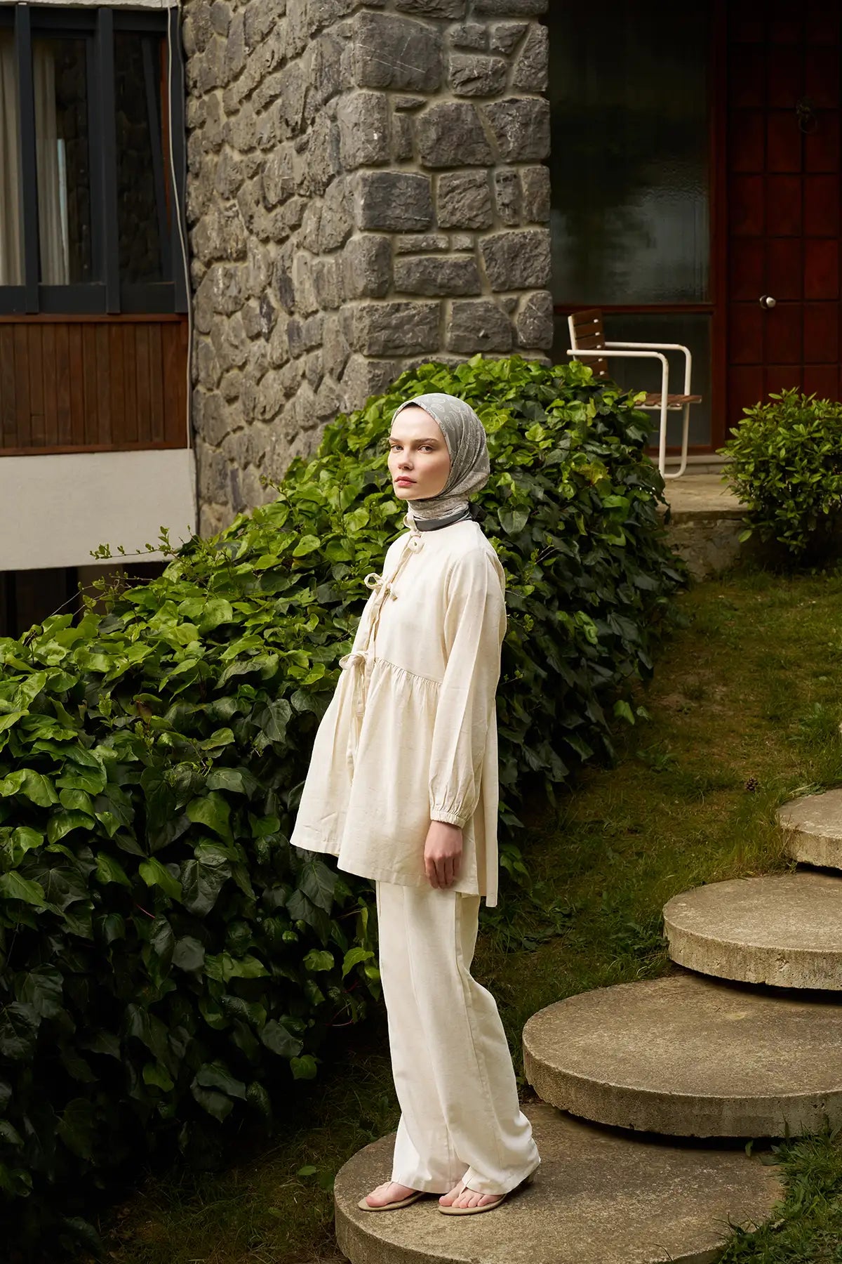 Aster Desenli Çağla Eşarp - MK08