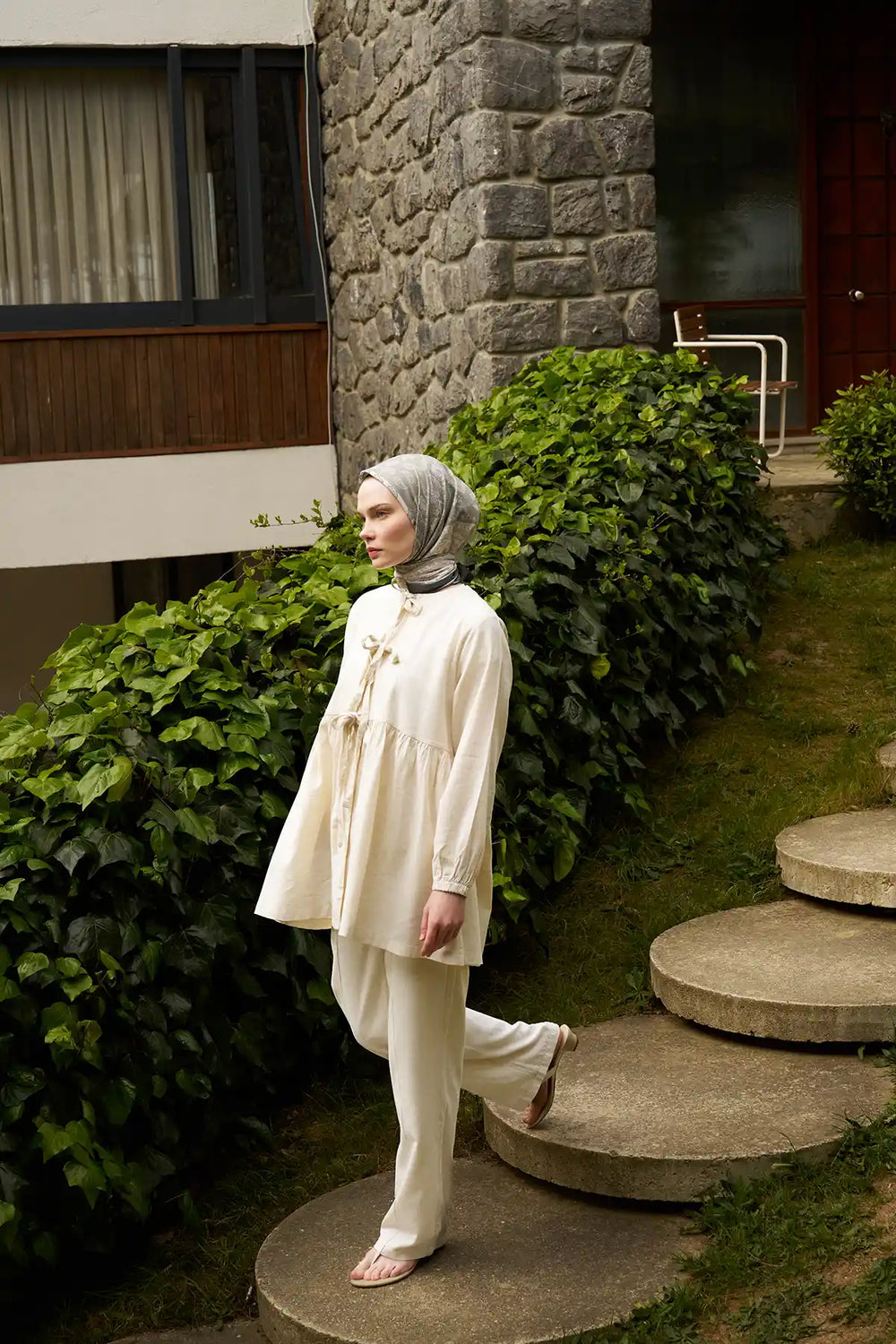 Aster Desenli Çağla Eşarp - MK08