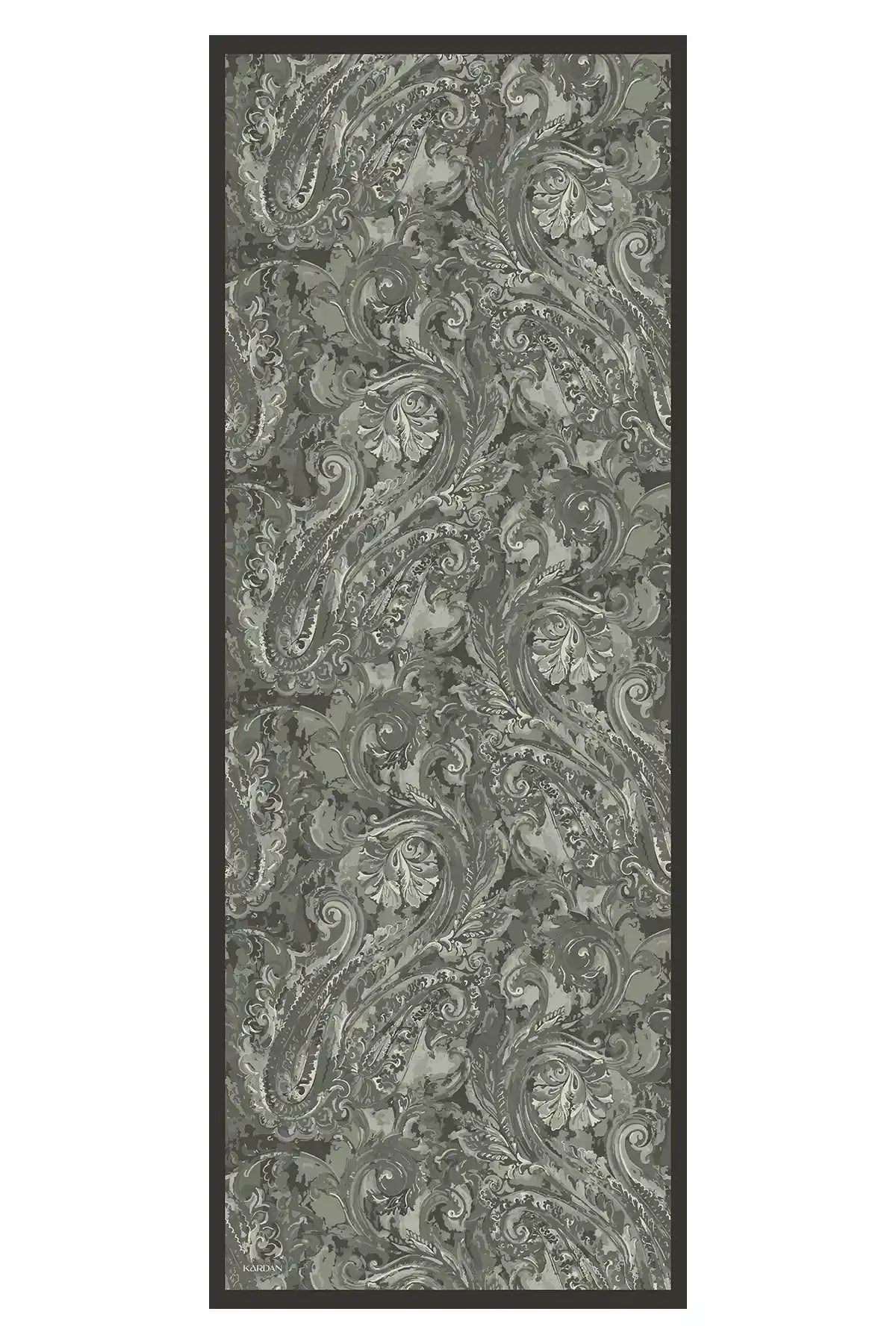 Botanik Desenli Kül Şal - S01