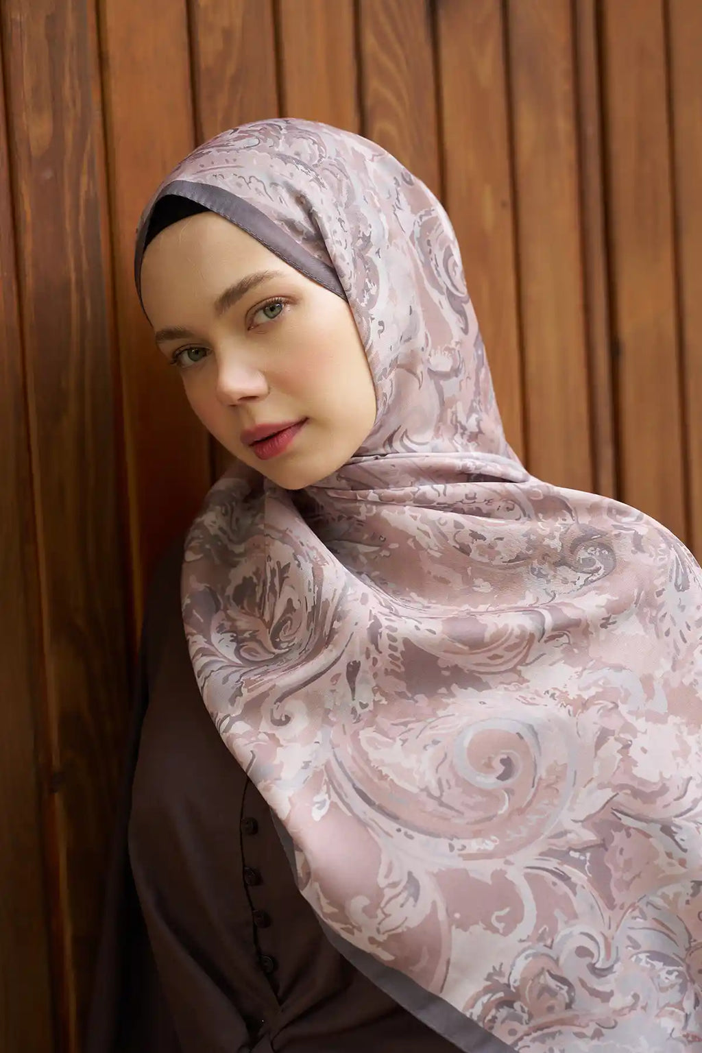 Botanik Desenli Pudra Şal - S02