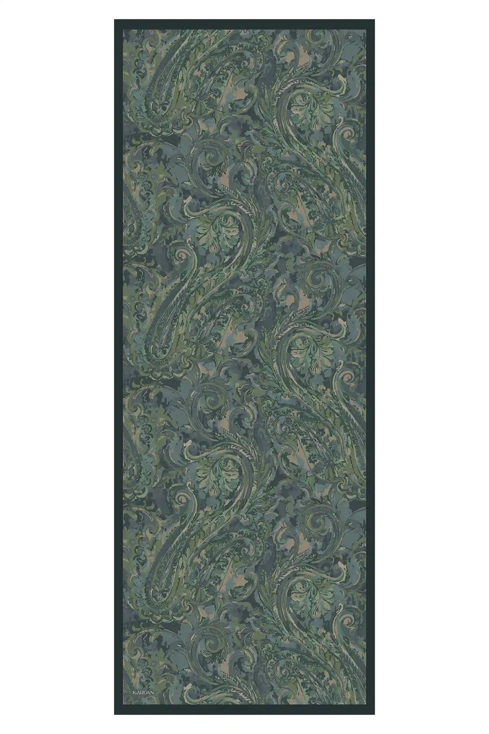 Botanik Desenli Yosun Mavi Şal - S05