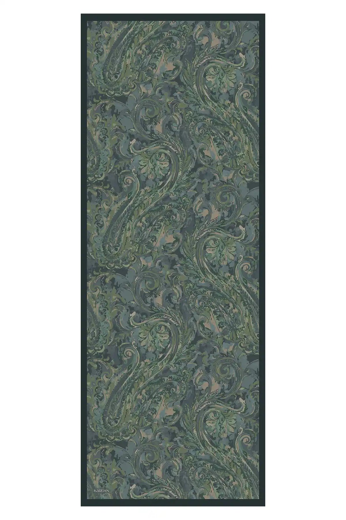 Botanik Desenli Yosun Mavi Şal - S05