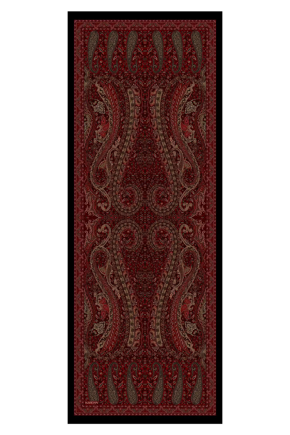 Boteh Desenli Bordo Şal - MK02