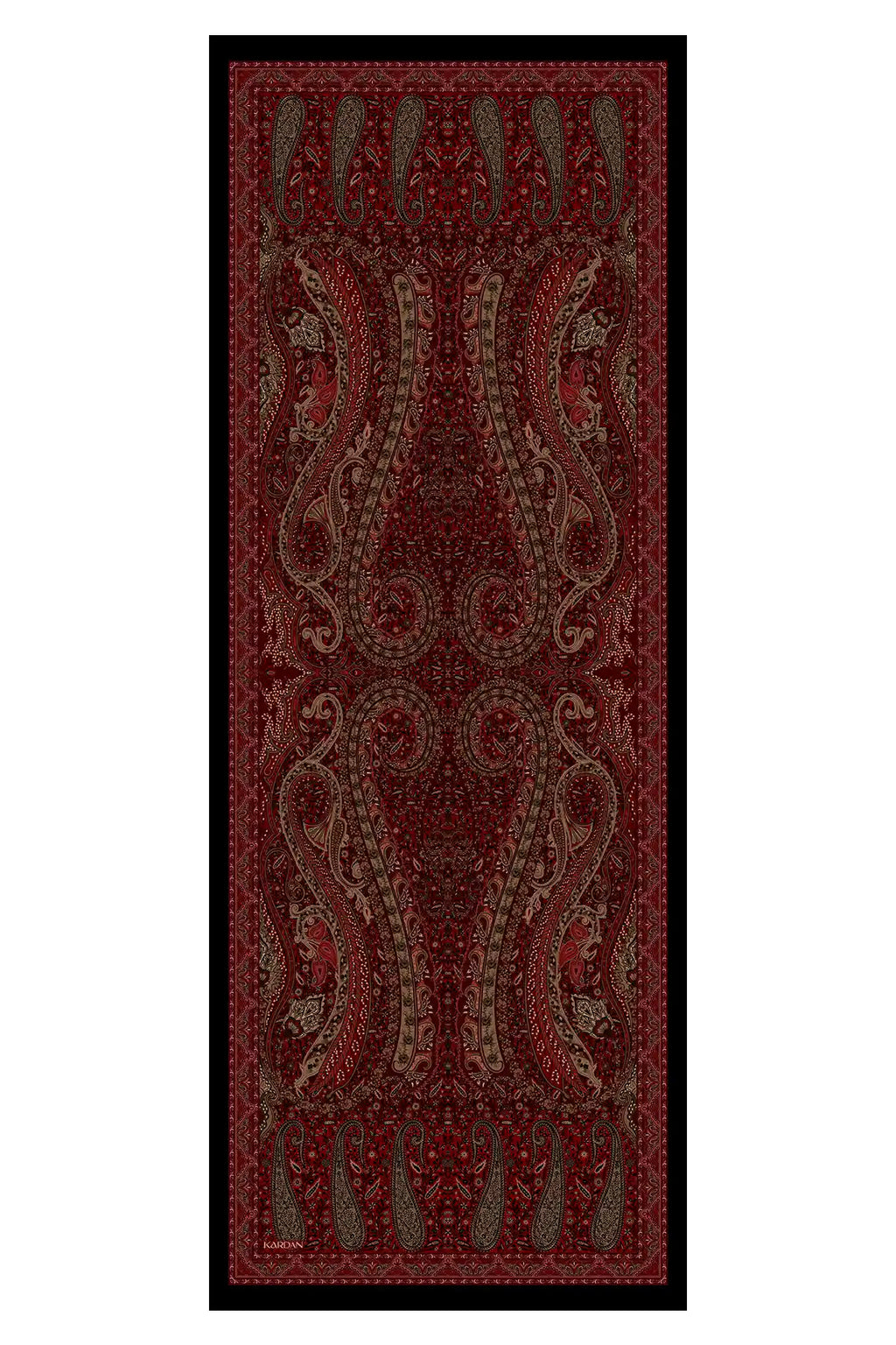 Boteh Desenli Bordo Şal