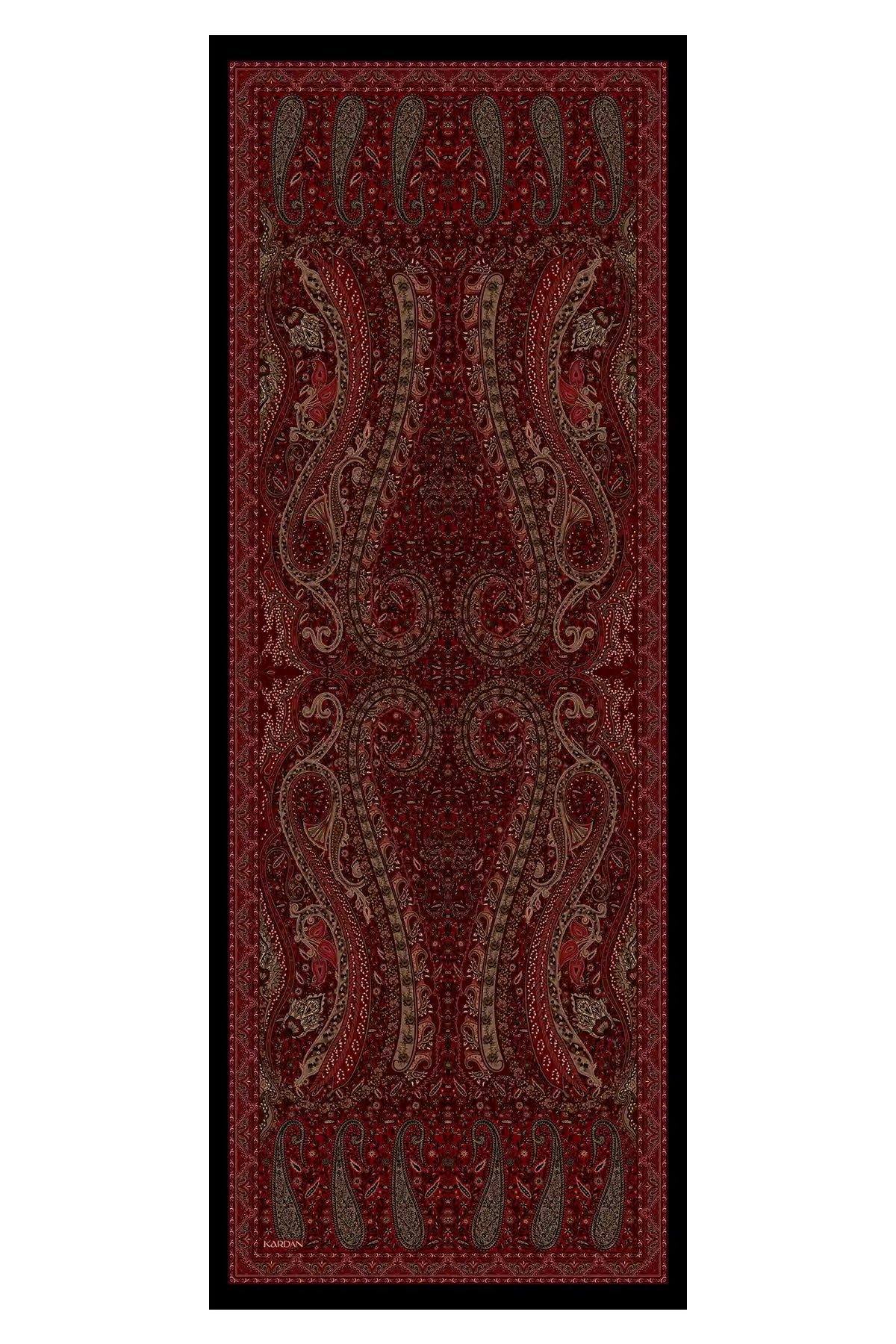 Boteh Desenli Bordo Şal - MK02