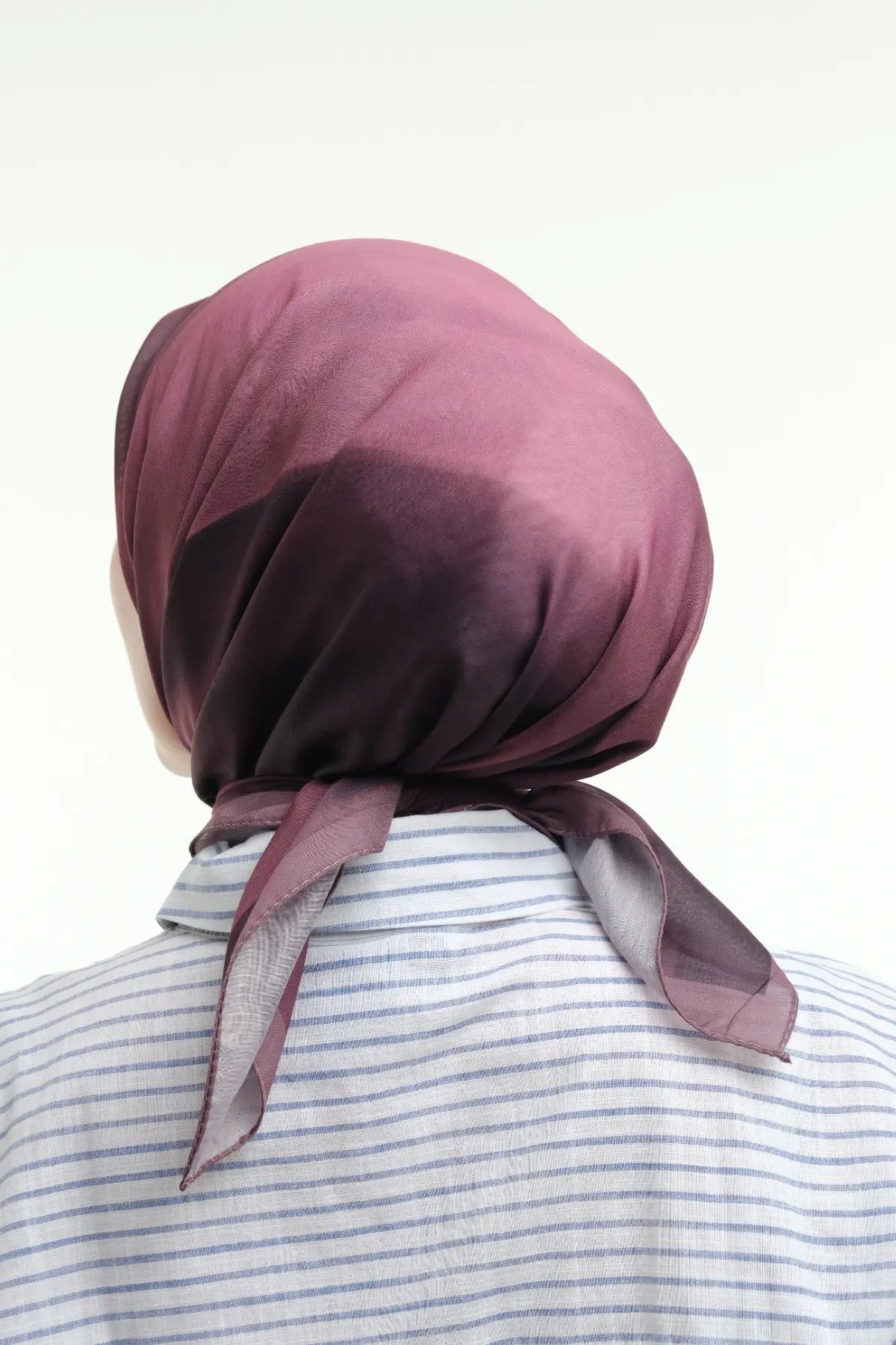 Degrade Desenli Mürdüm Eşarp