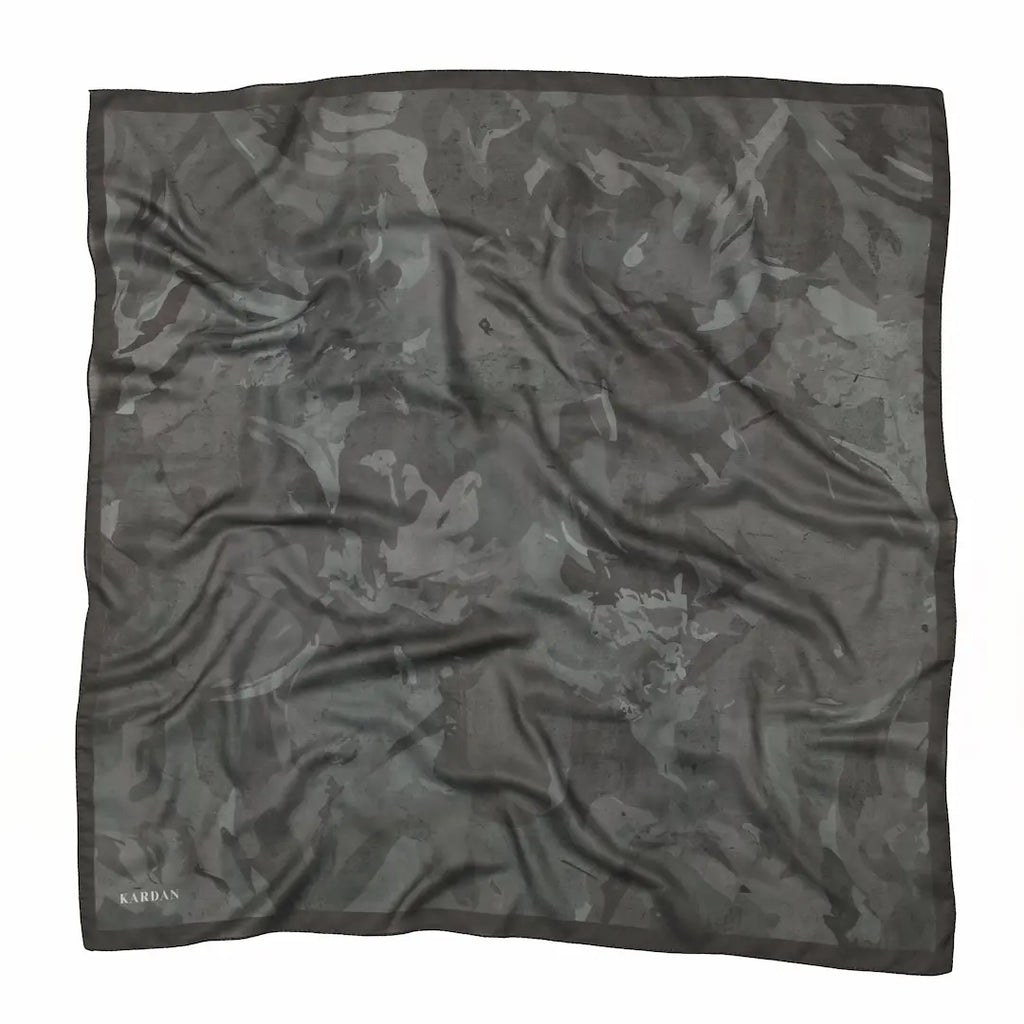 Mila Desenli Antrasit Eşarp - S18