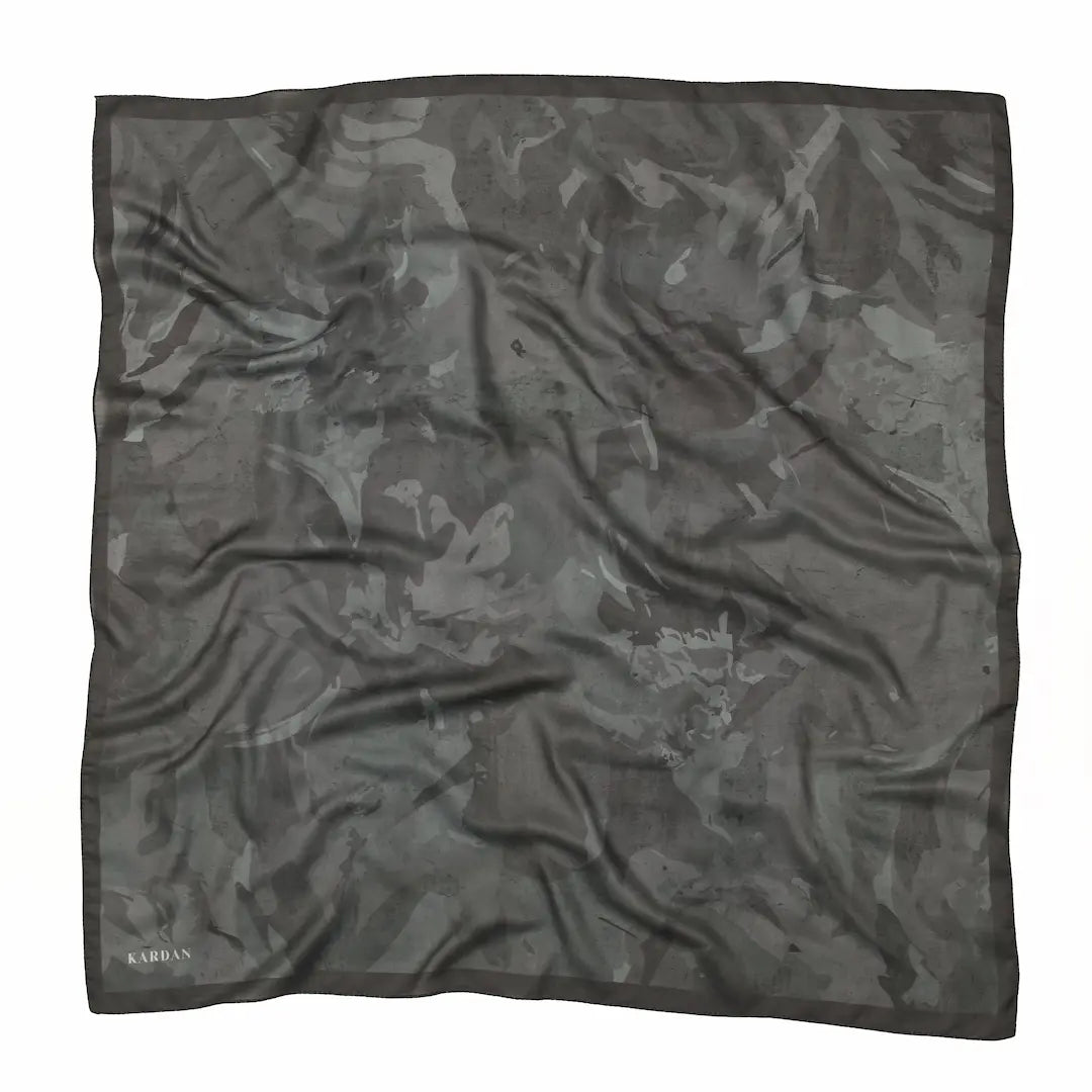 Mila Desenli Antrasit Eşarp - S18