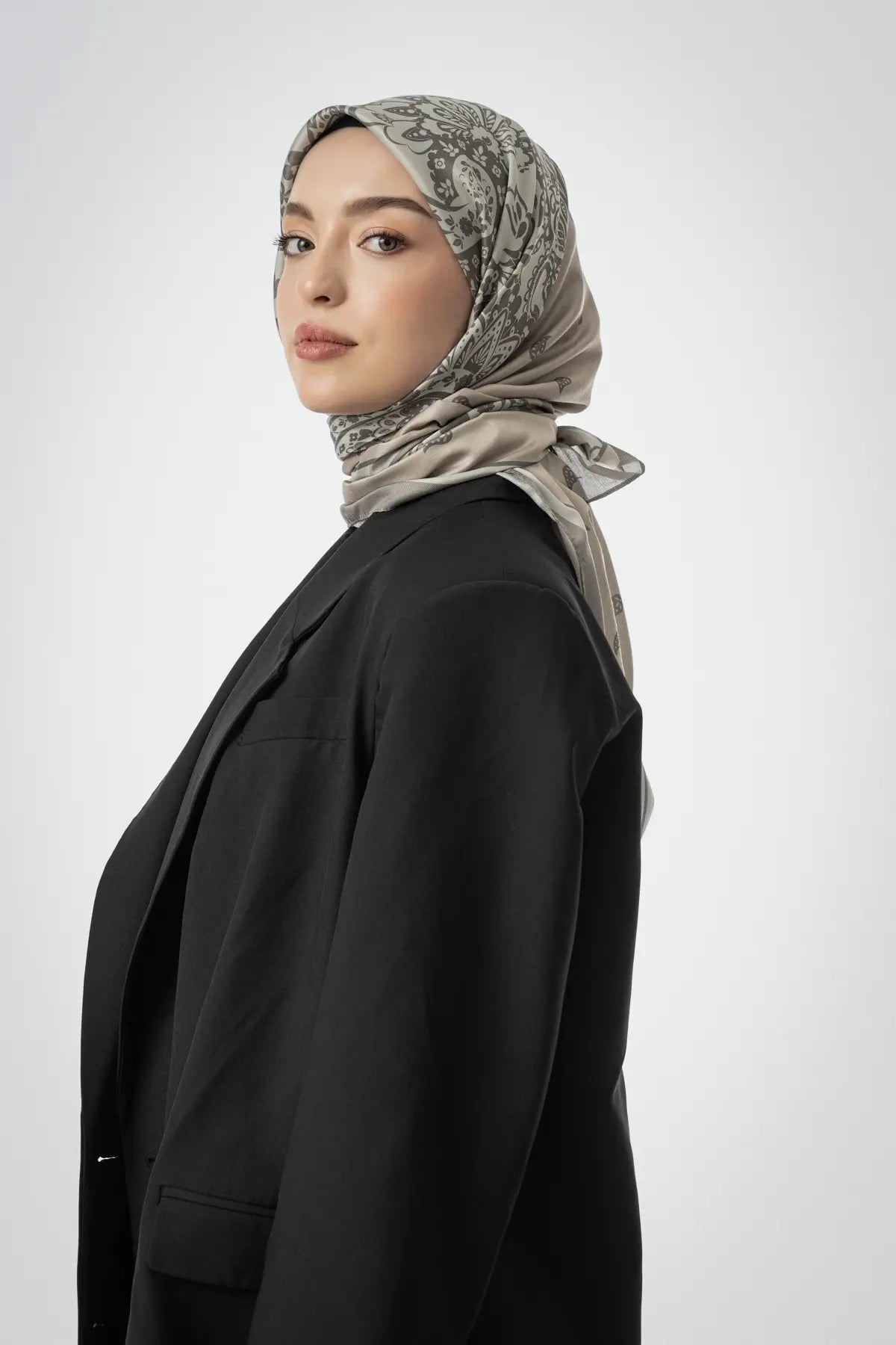 Desenli Pamuk Eşarp Paisley - Toprak