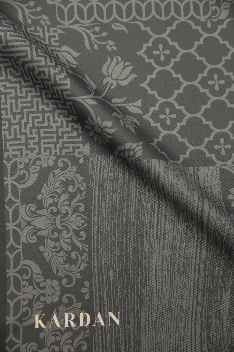 Desenli Twill Eşarp Camelia - Antrasit