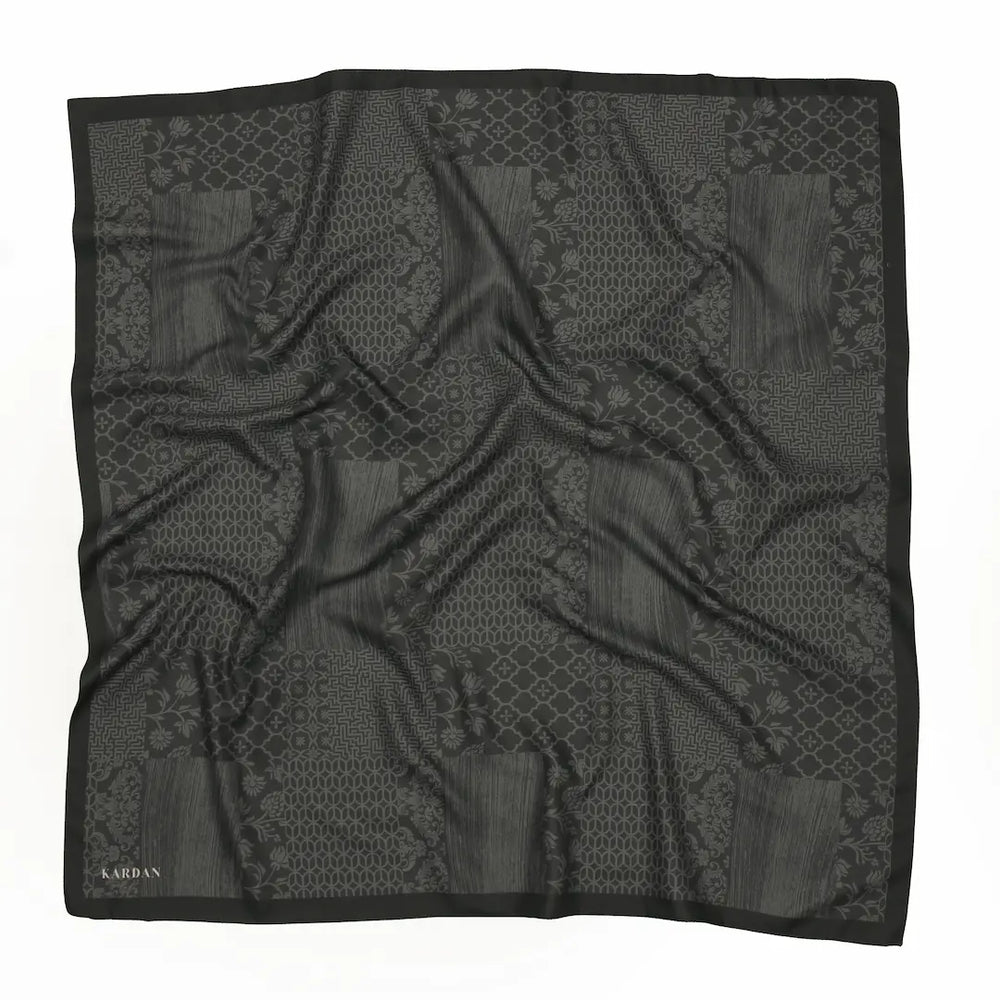Desenli Twill Eşarp Camelia - Antrasit
