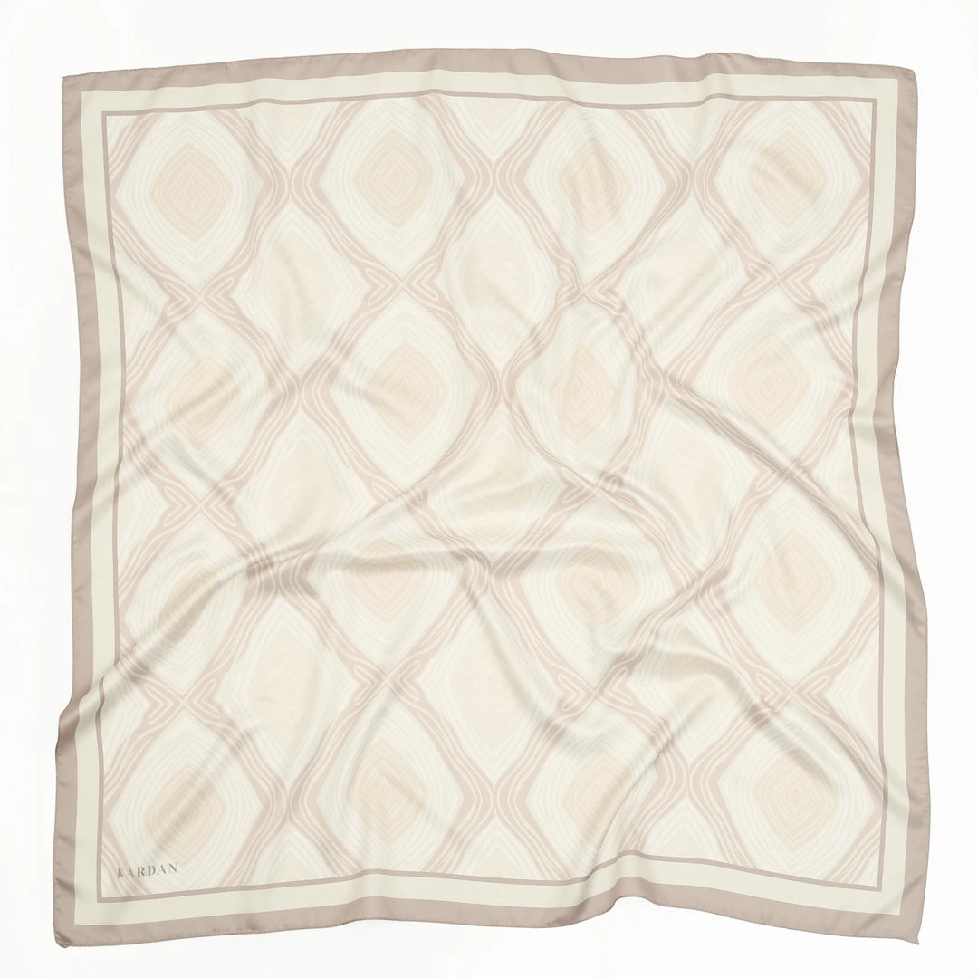Desenli Twill Eşarp Carleen - Bej