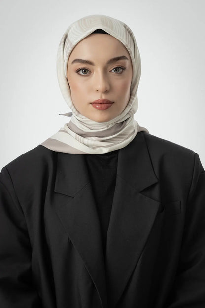 Desenli Twill Eşarp Carleen - Bej