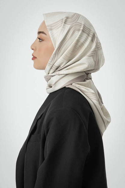Desenli Twill Eşarp Carleen - Bej