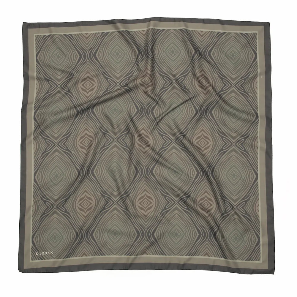 Desenli Twill Eşarp Carleen - Duman