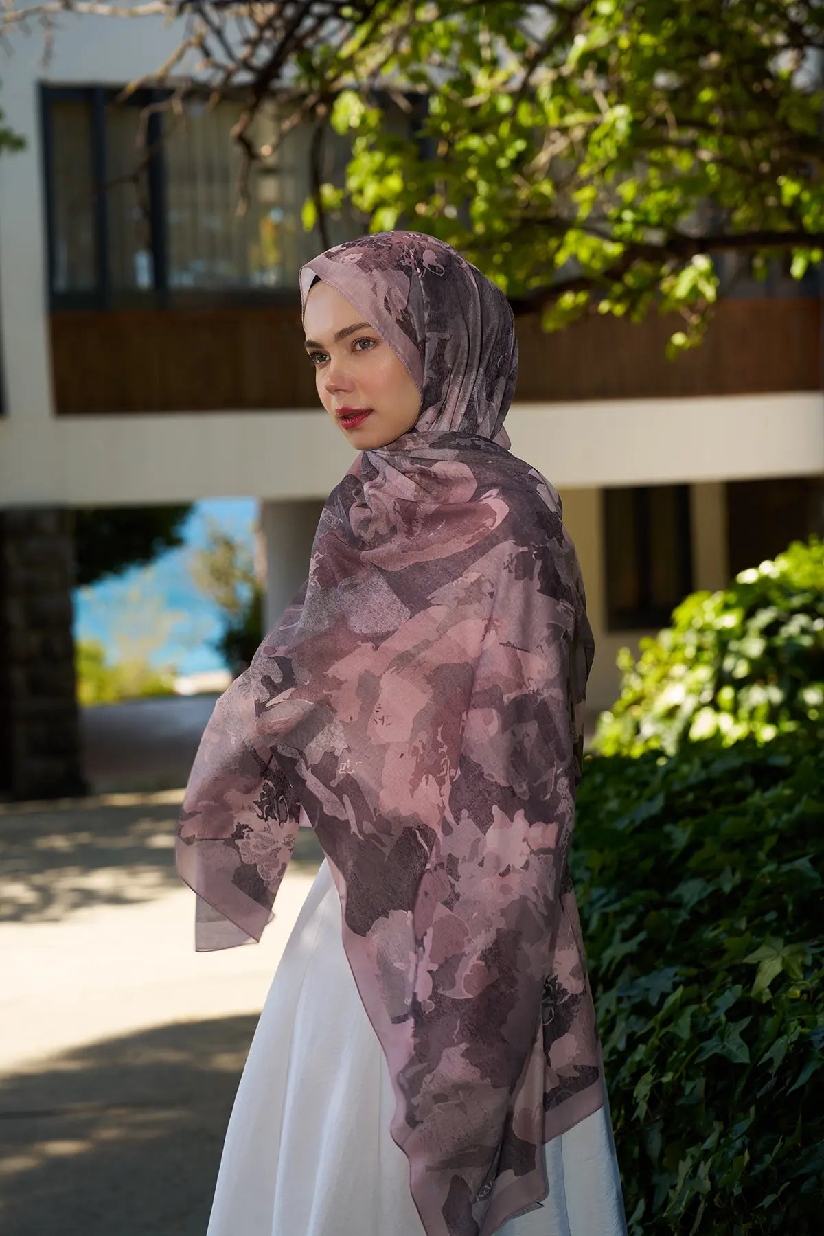 Flora Desenli Gül Kurusu Şal - S06