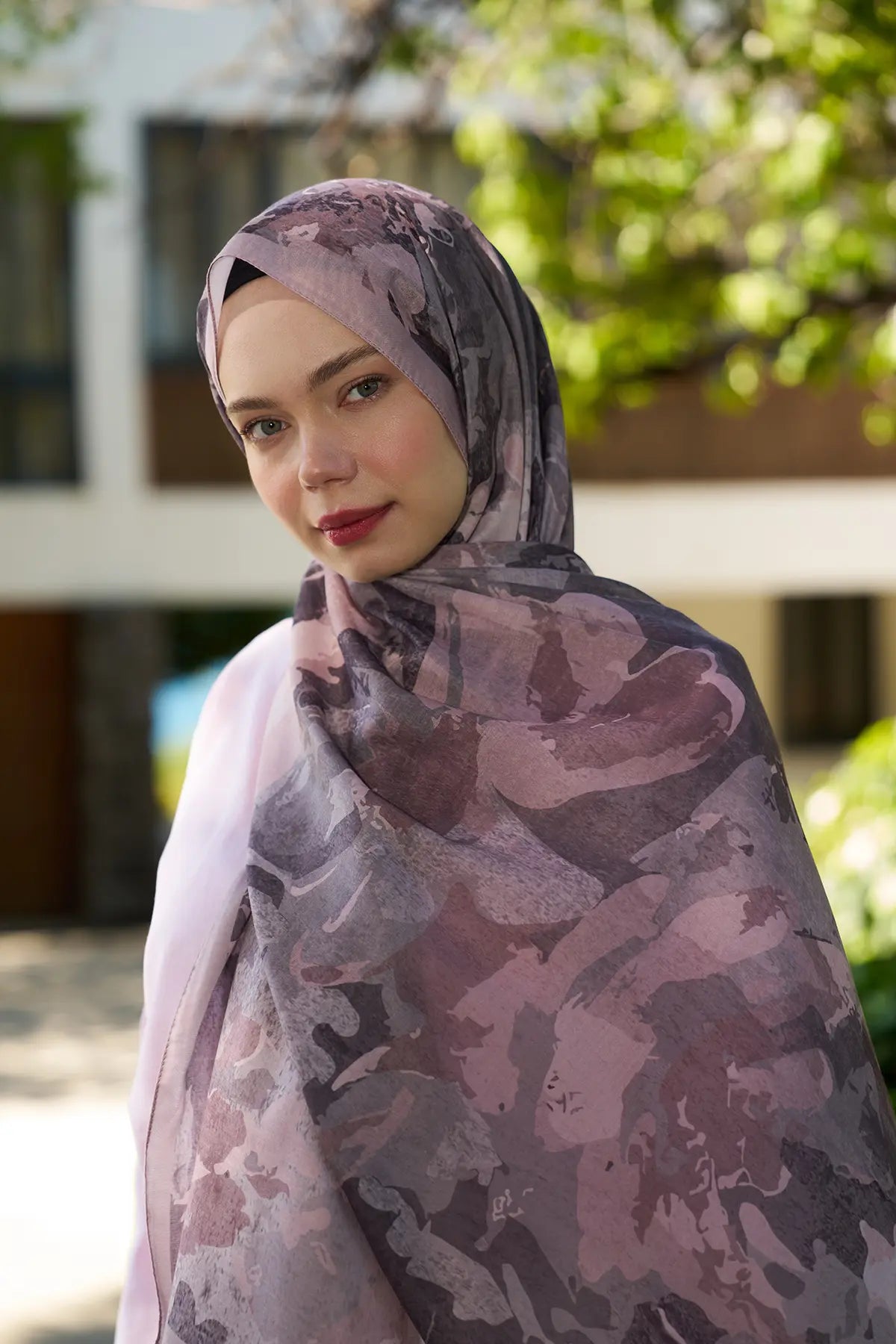 Flora Desenli Gül Kurusu Şal - S06