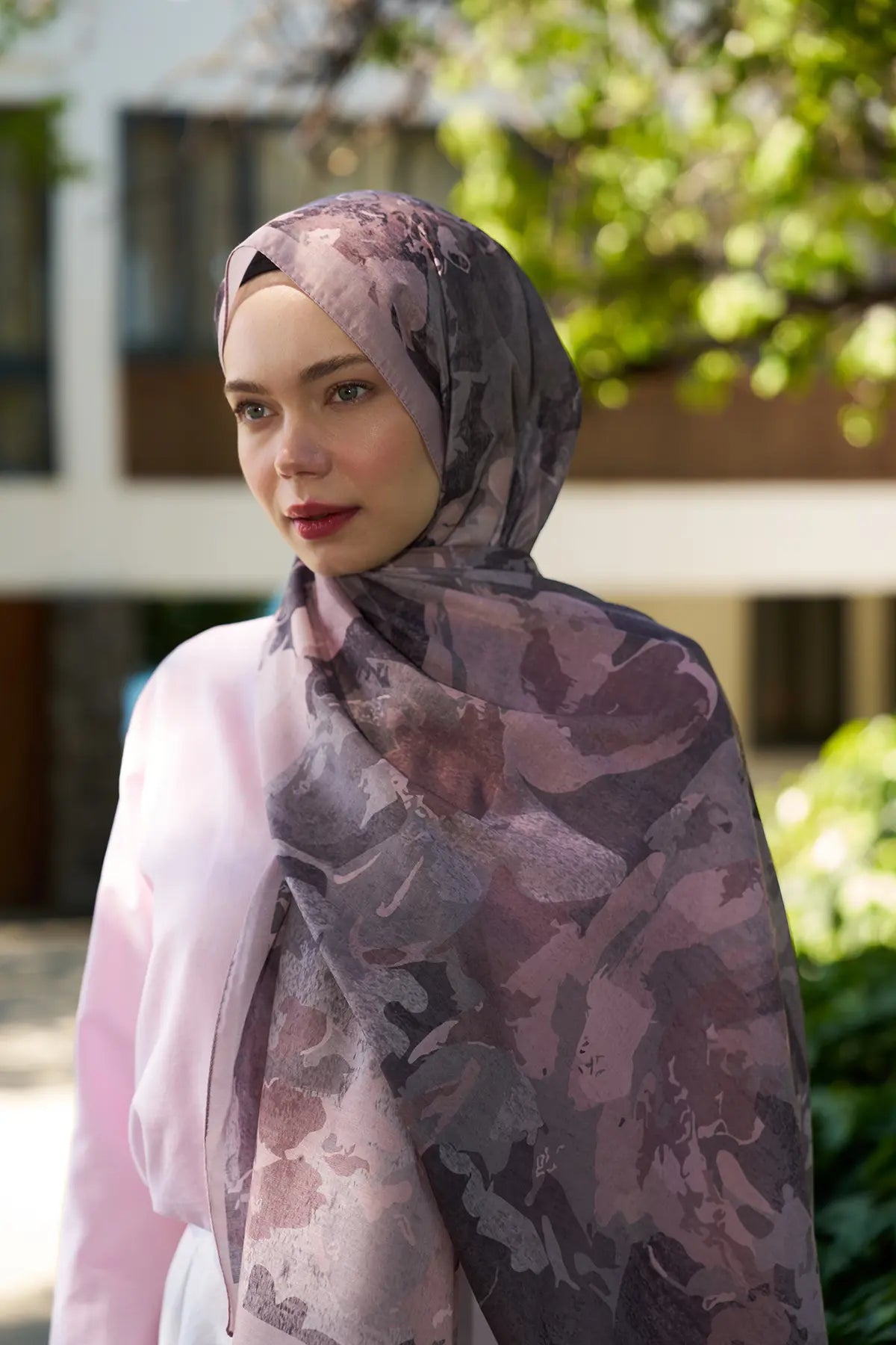 Flora Desenli Gül Kurusu Şal - S06