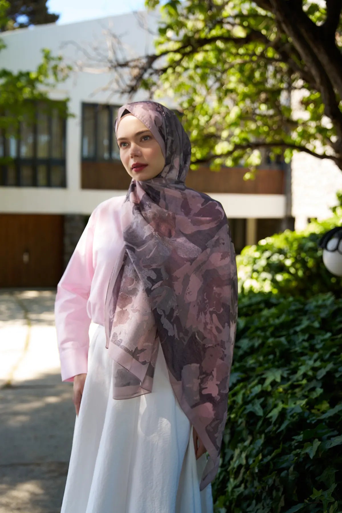 Flora Desenli Gül Kurusu Şal - S06