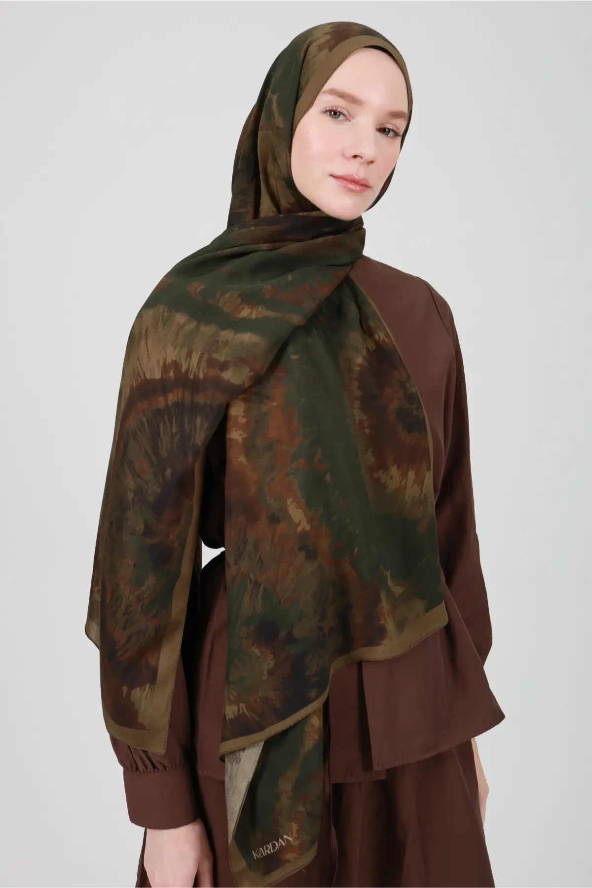 Kozmik Desenli Toprak Şal - S44