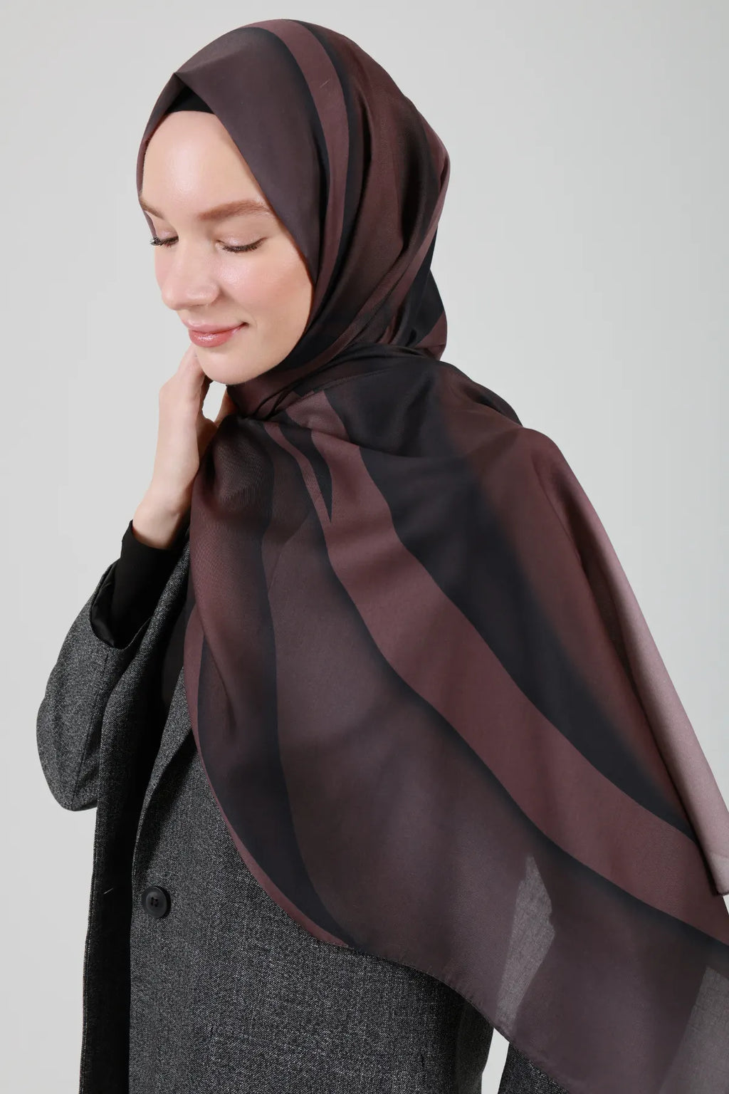 Lav Desen Şal - Bordo - M15