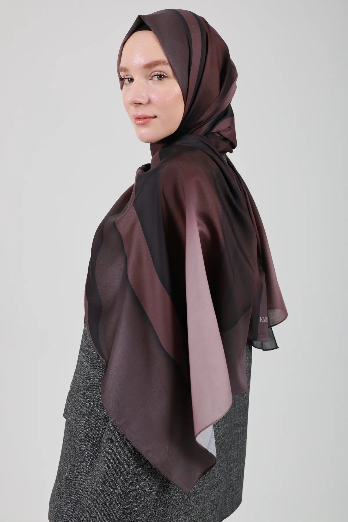 Lav Desen Şal - Bordo - M15