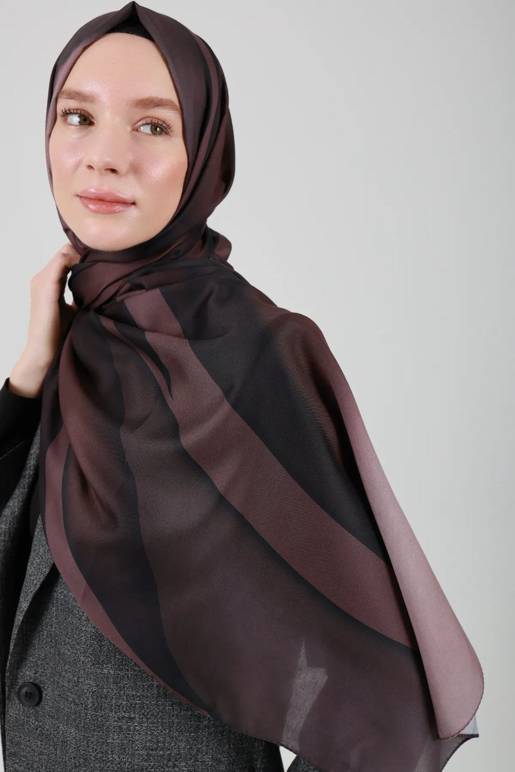 Lav Desen Şal - Bordo - M15