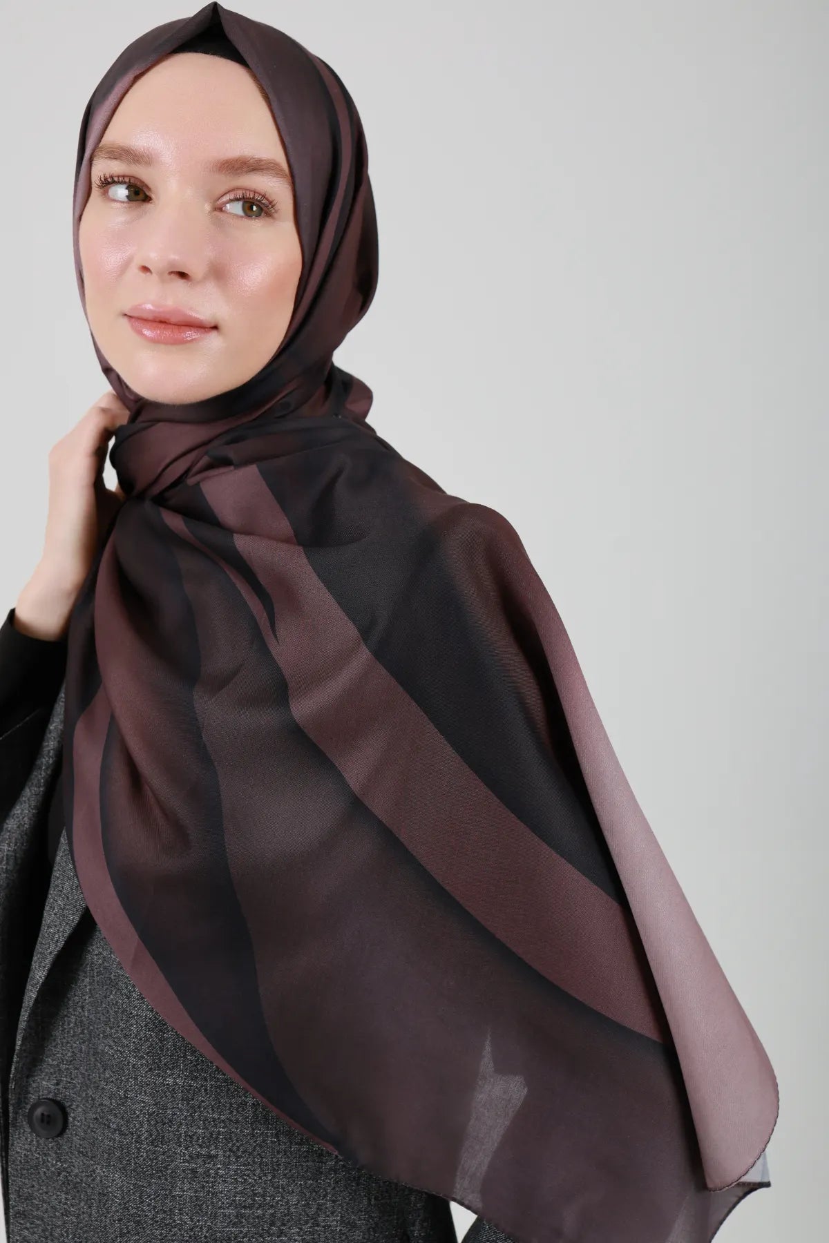 Lav Desen Şal - Bordo - M15