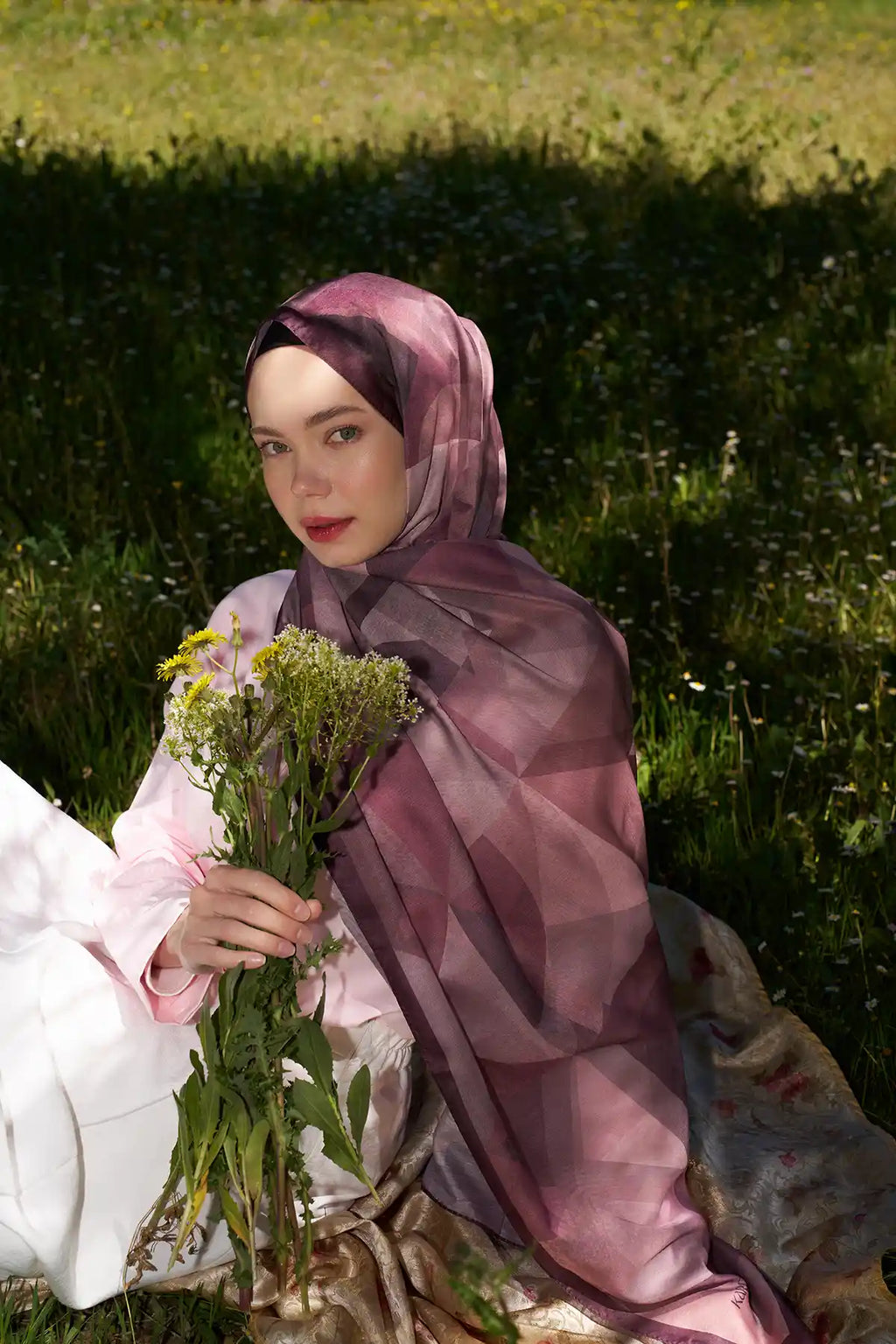 Astrid Desen Şal -  Bordo - MK13