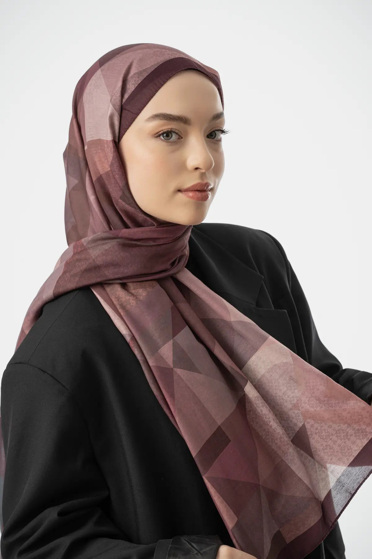 Astrid Desen Şal -  Bordo