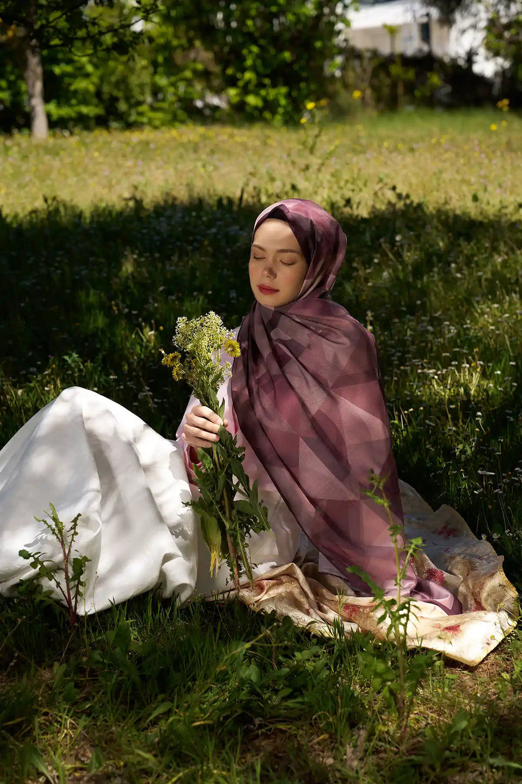 Astrid Desen Şal -  Bordo - MK13