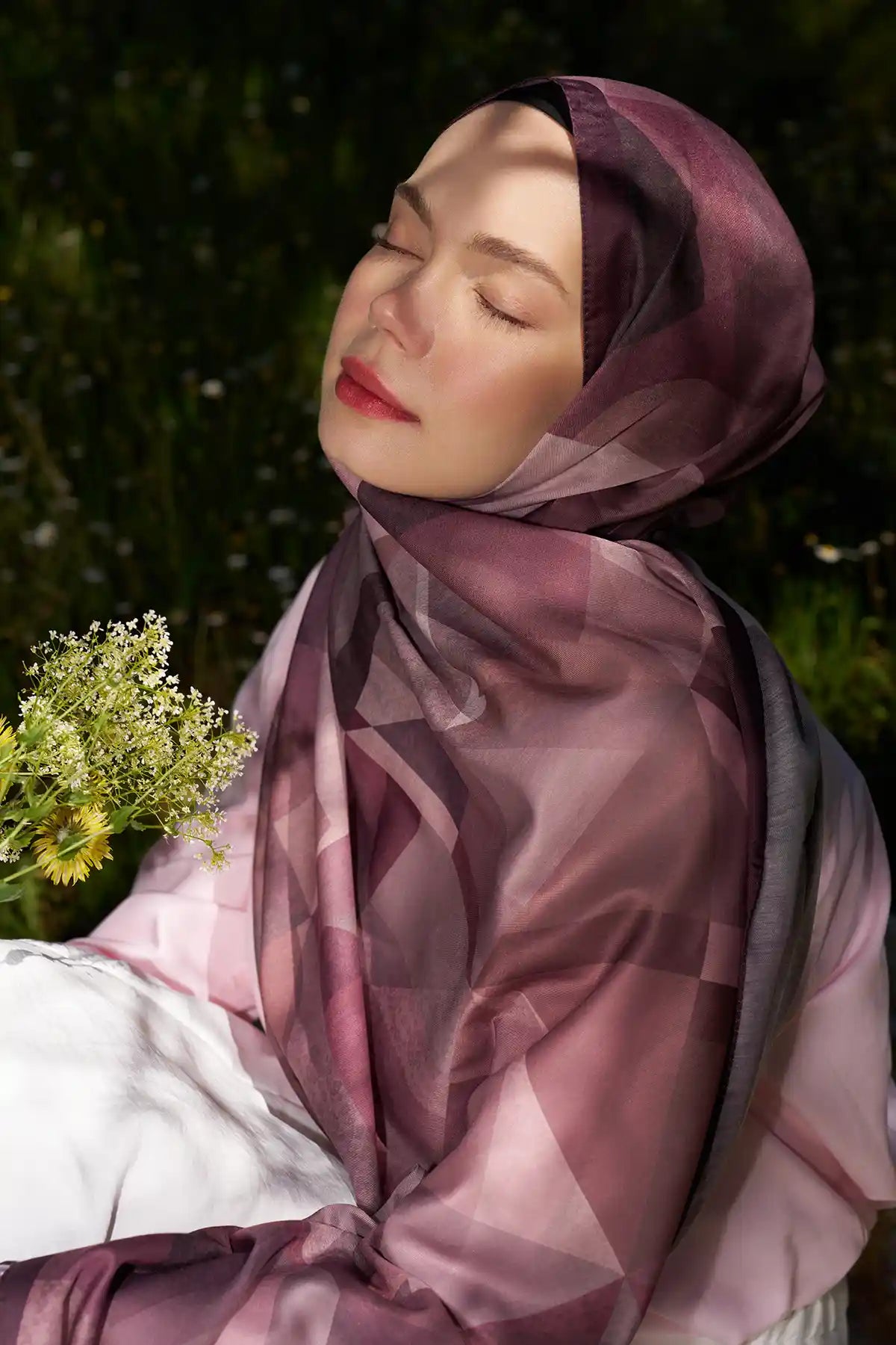 Astrid Desen Şal -  Bordo - MK13