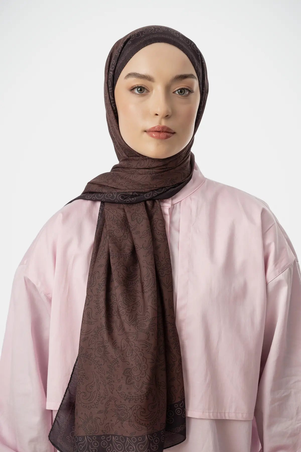 Rosa Desen Şal - Kahve