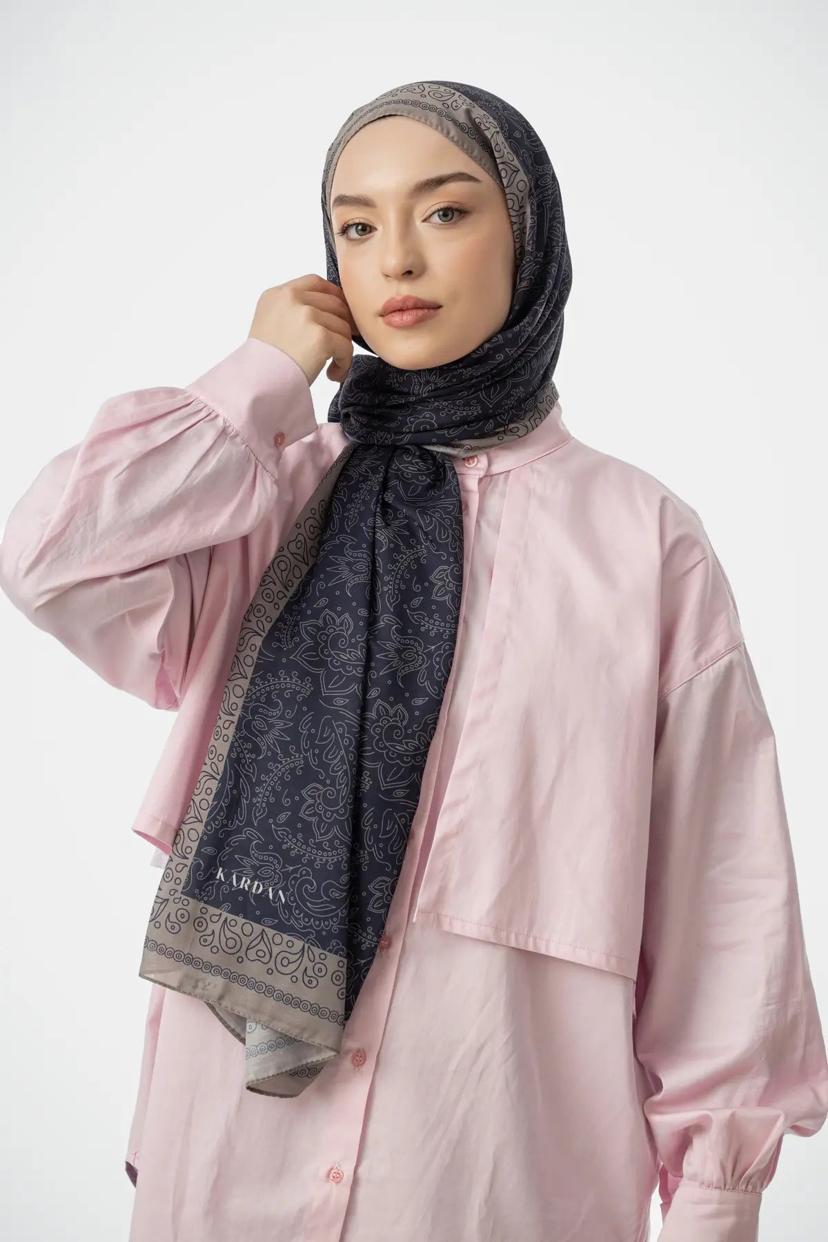 Rosa Desen Şal - Lacivert