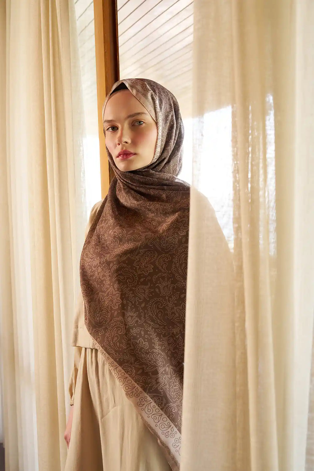 Rosa Desen Şal - Safran - M12