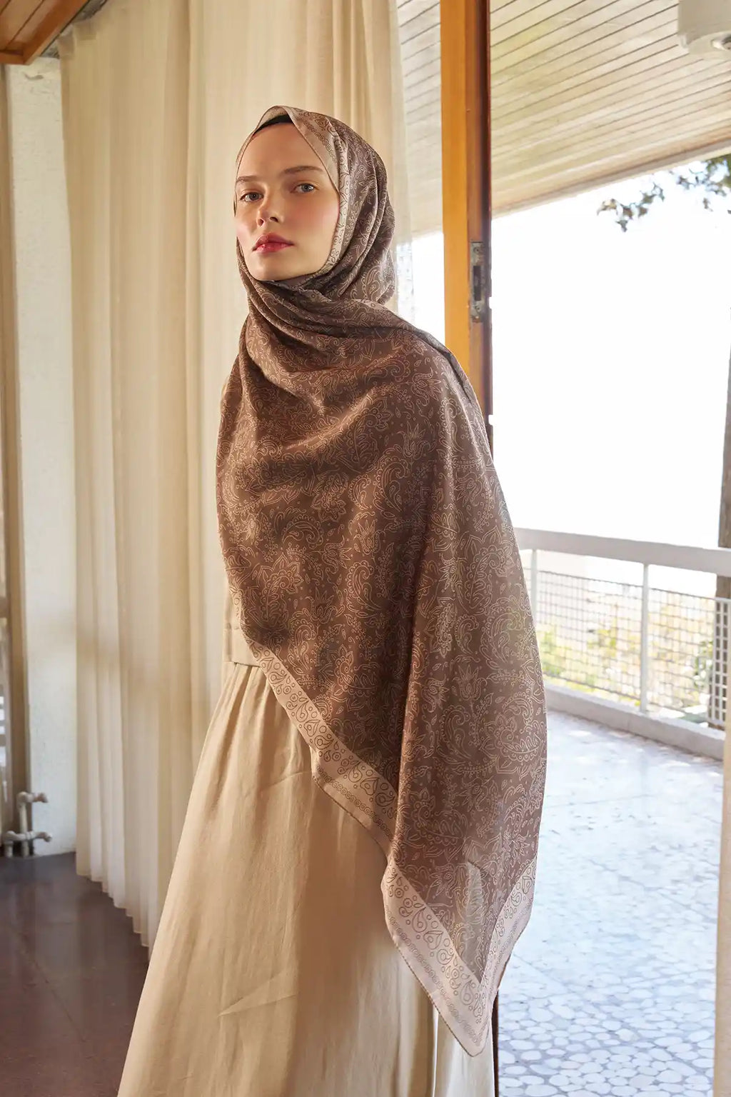 Rosa Desen Şal - Safran - M12