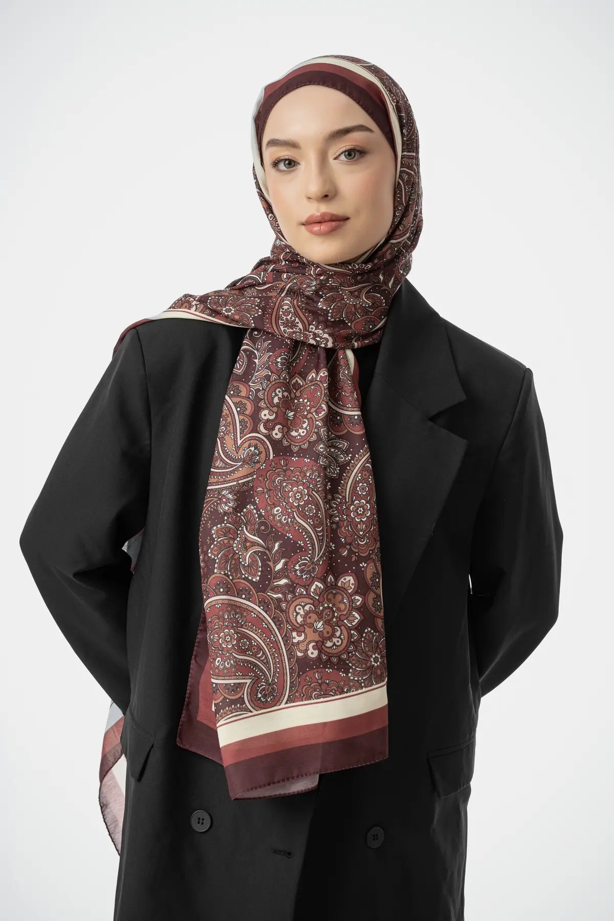 Terra Desen Şal - Bordo
