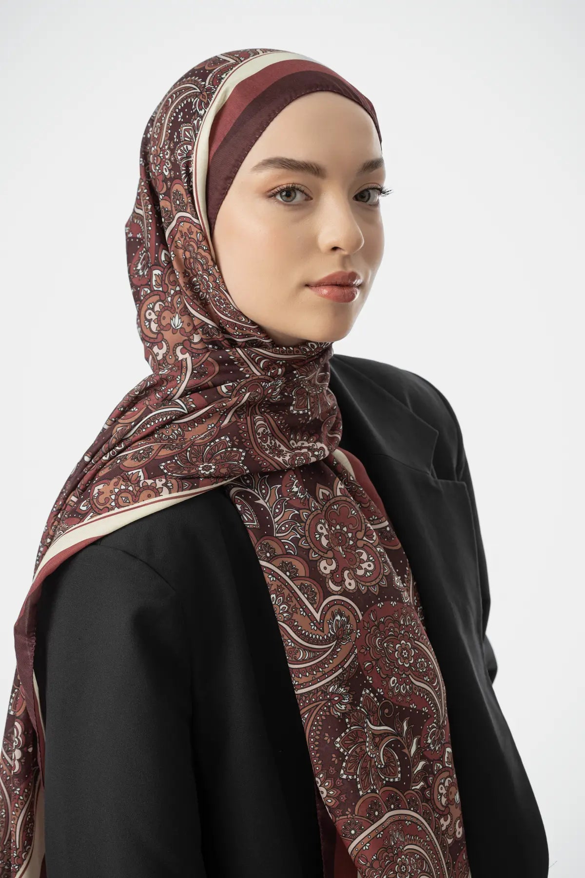 Terra Desen Şal - Bordo