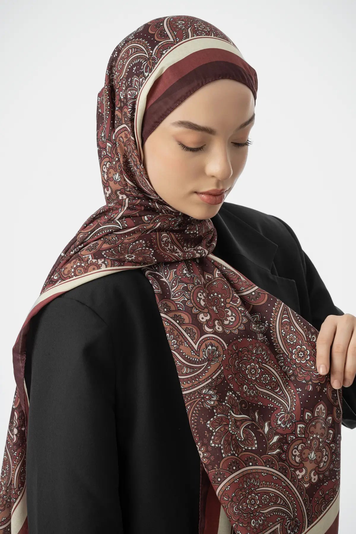 Terra Desen Şal - Bordo