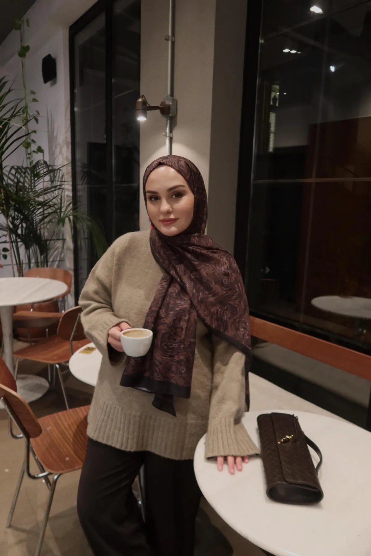 Vera Desen Şal - Acı Kahve - S21