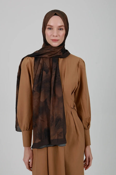 Neva Desenli Kahve Şal - S30