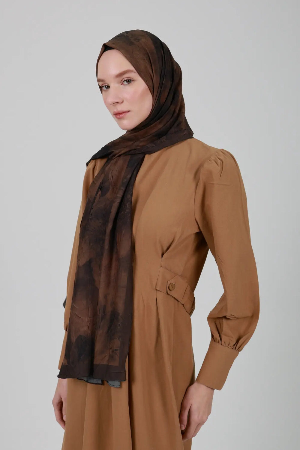 Neva Desenli Kahve Şal - S30