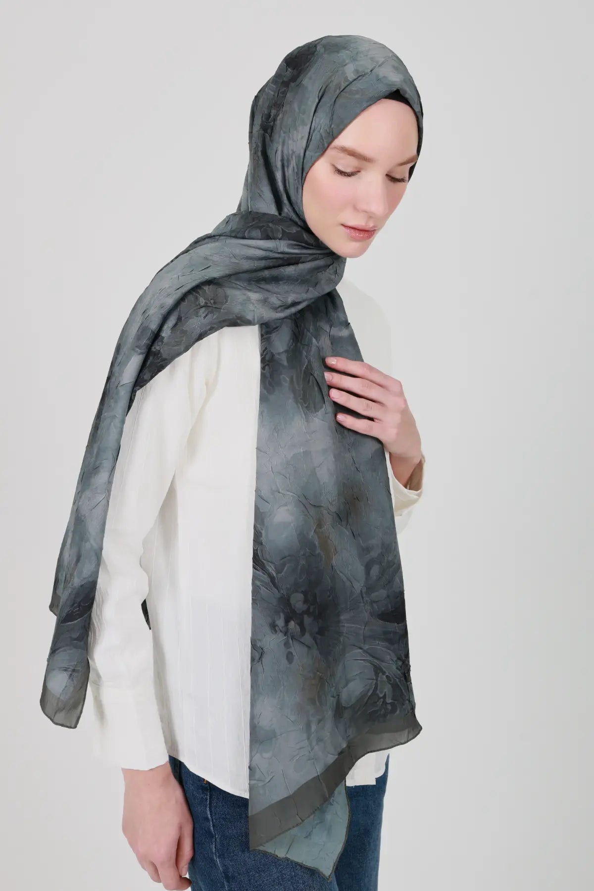 Neva Desenli Soluk Yeşil Şal - S27