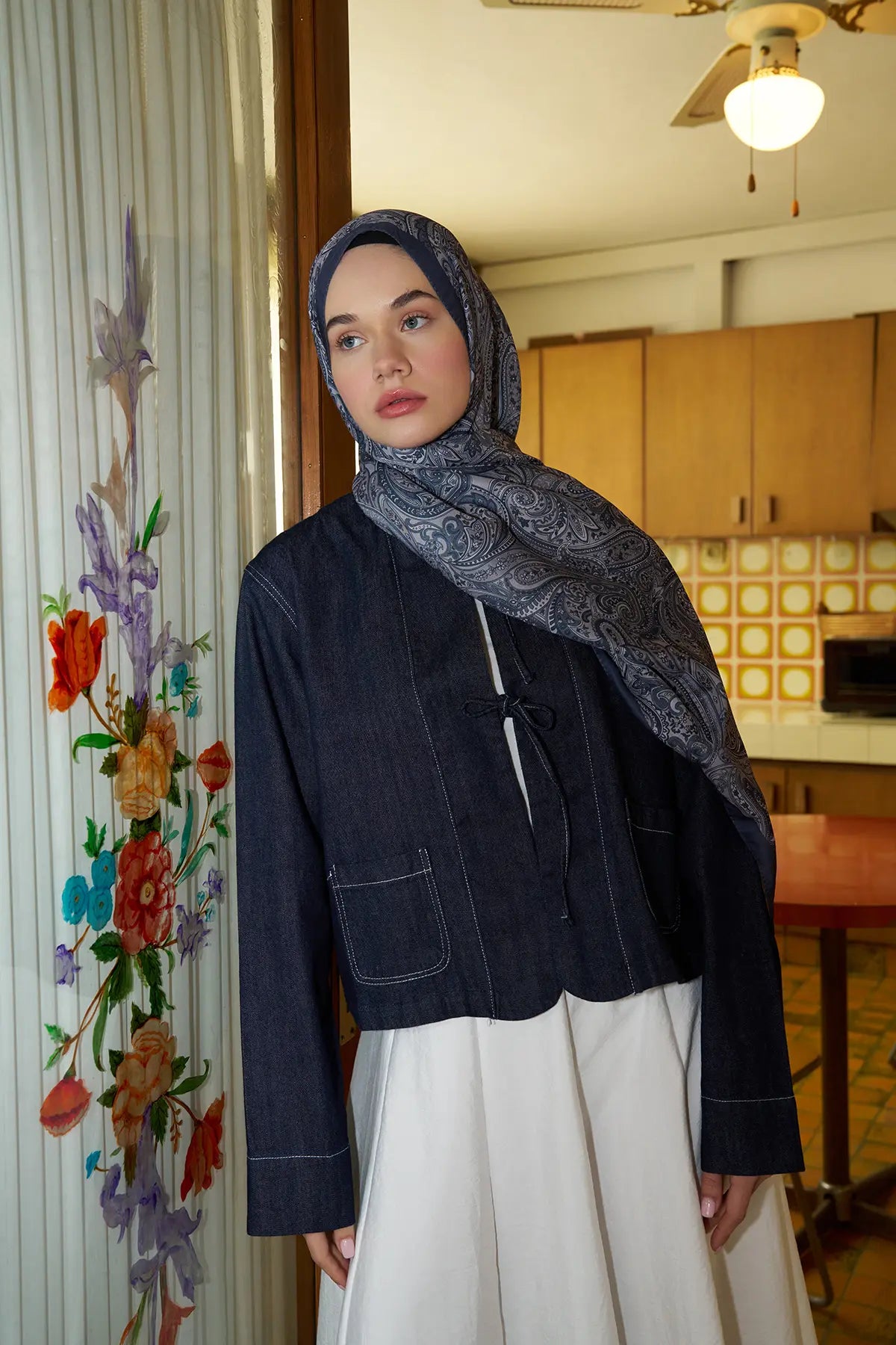 Paisley Desenli Soluk Lila Şal - MK08