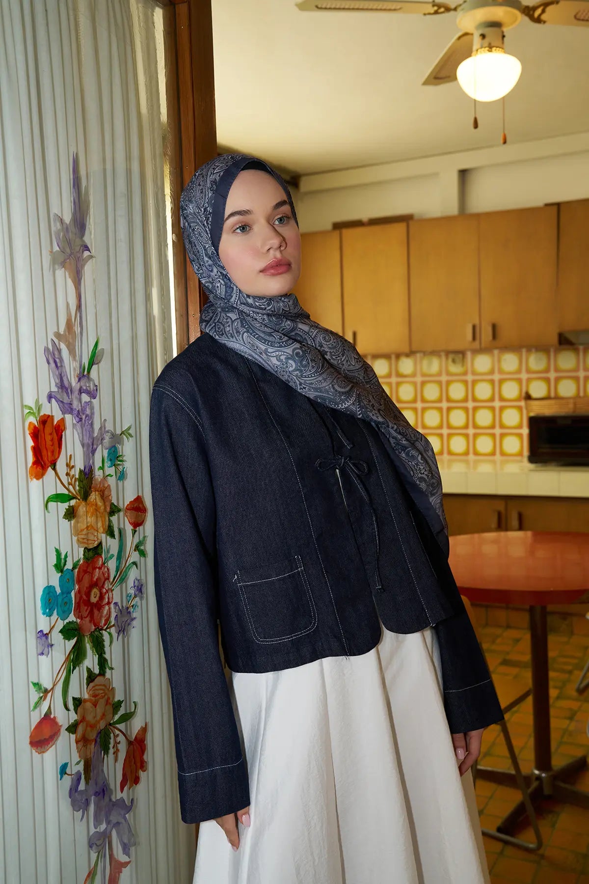 Paisley Desenli Soluk Lila Şal - MK08