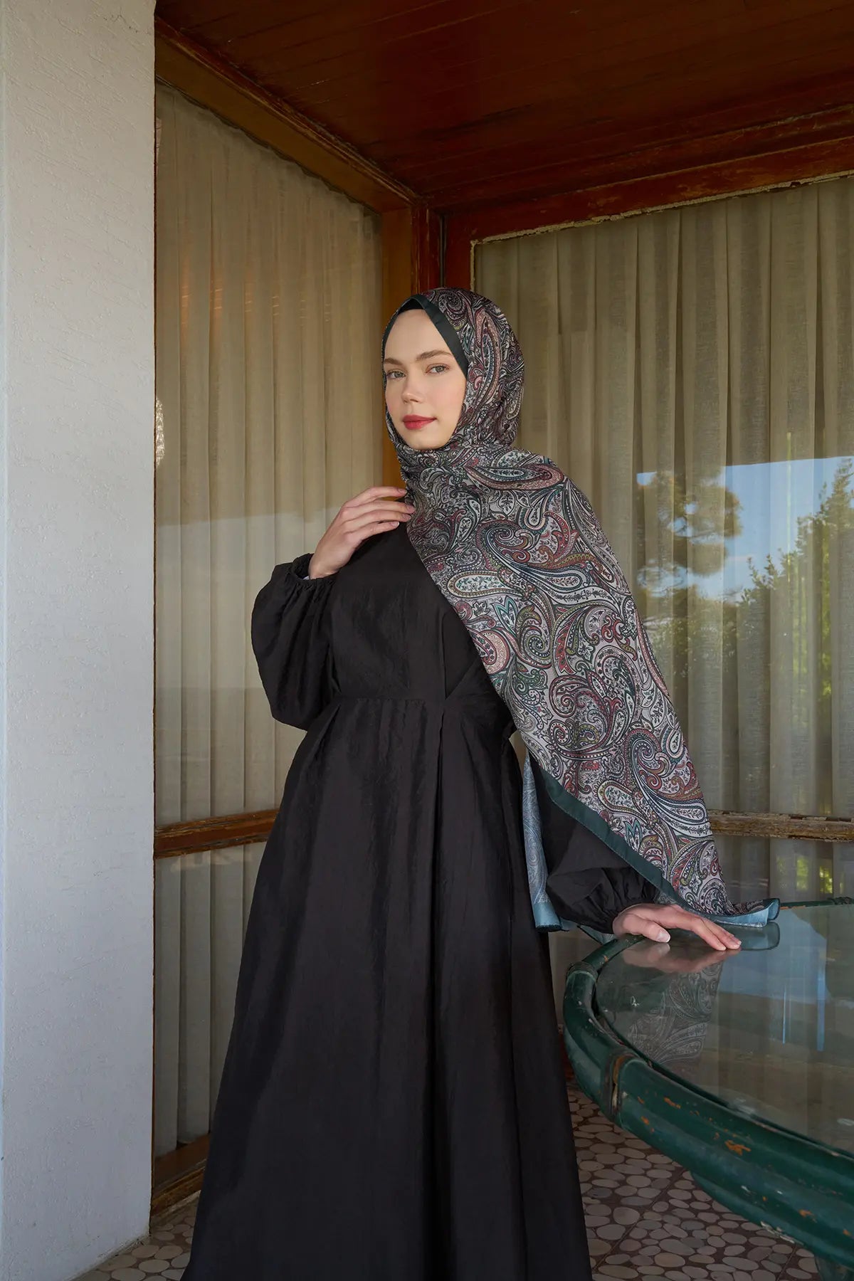 Paisley Desenli Toprak Şal - MK05