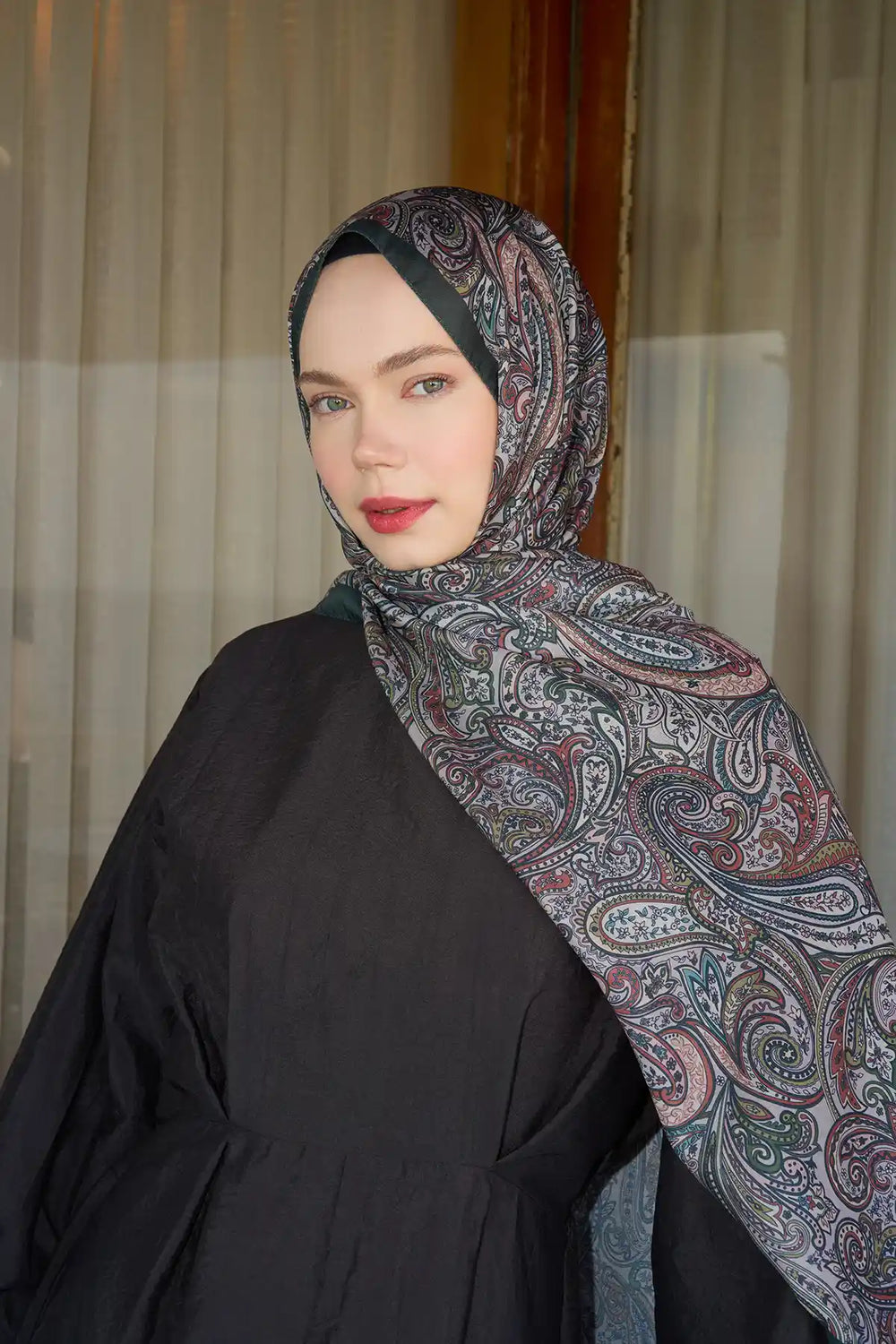 Paisley Desenli Yeşil Şal - MK05