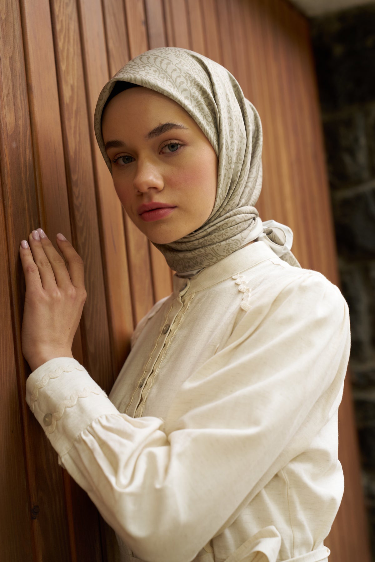 Paisley Desenli Yeşil Eşarp - MK04